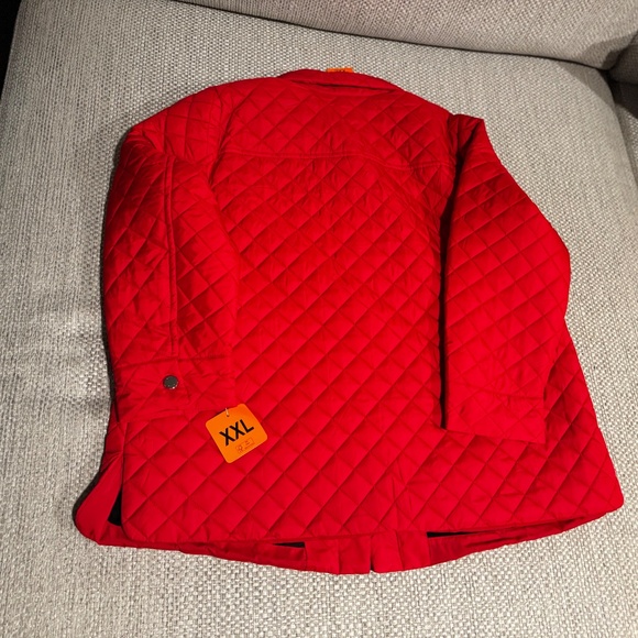 NWT Anne Klein Women's Ladies' Mid Weight Quilted Button Up Jacket, Red XXL 2XL - Picture 7 of 16